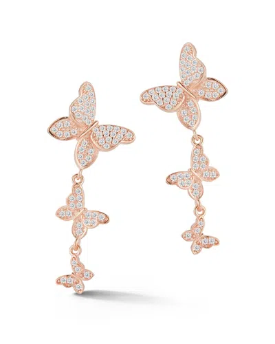 Glaze Jewelry 14k Rose Gold Vermeil Cz Butterfly Earrings