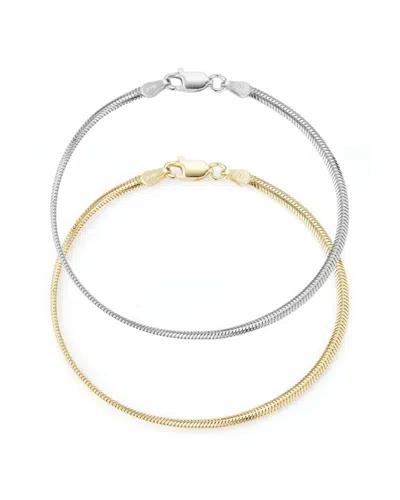 Glaze Jewelry 18k Over Silver Snake Chain Bracelet In Gold