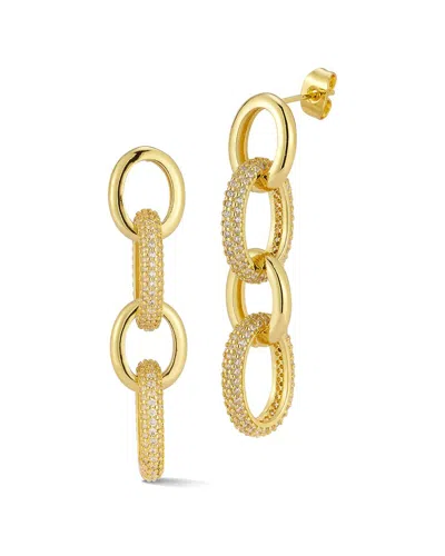 Glaze Jewelry 18k Plated Cz Drop Earrings In Gold