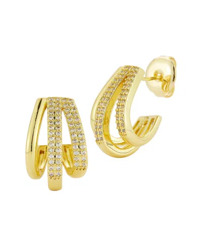 Glaze Jewelry 18k Plated Cz Earrings In Brown