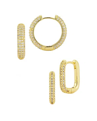 Glaze Jewelry 18k Plated Cz Earrings In Gold