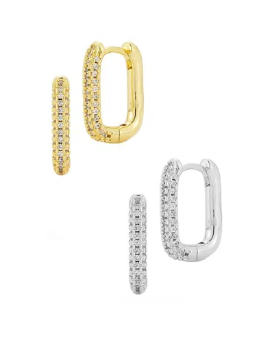 Glaze Jewelry 18k Plated Cz Earrings In Metallic