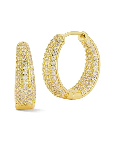 Glaze Jewelry 18k Plated Cz Graduated Hoops In Gold