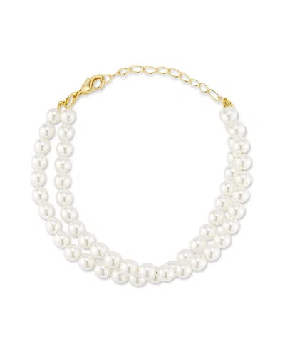 Glaze Jewelry 18k Plated Double Layer Bracelet In White