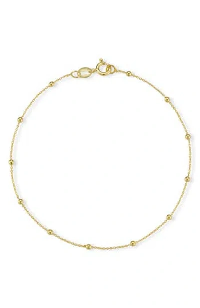 Glaze Jewelry 2mm Ball Station Anklet In Gold