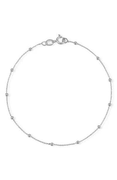 Glaze Jewelry 2mm Ball Station Anklet In Metallic