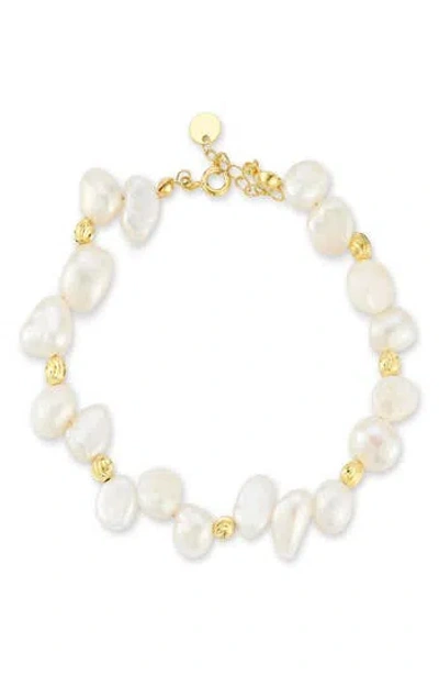Glaze Jewelry 9–9.5mm Cultured Pearl Bracelet In Gold