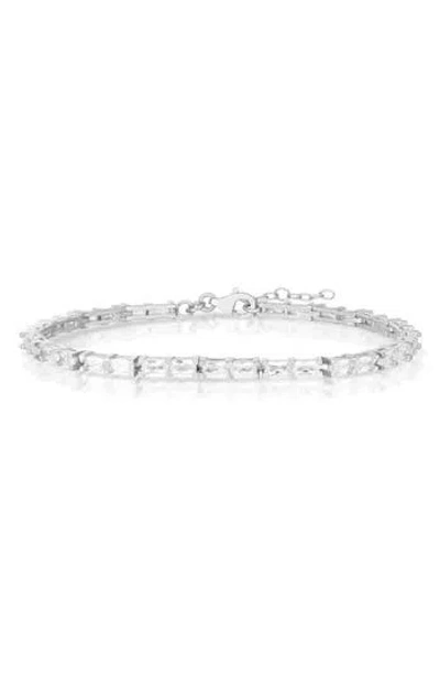 Glaze Jewelry Baguette Cubic Zirconia Bracelet In Silver