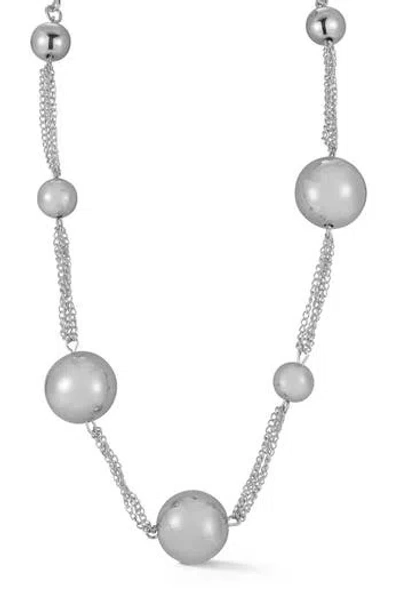 Glaze Jewelry Ball Necklace In Silver