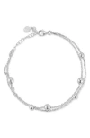 Glaze Jewelry Beaded Double Chain Bracelet In Silver