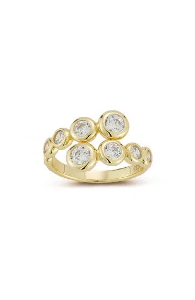 Glaze Jewelry Bezel Cubic Zirconia Bypass Ring In Gold