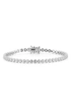 Glaze Jewelry Bezel Cubic Zirconia Tennis Bracelet In Silver