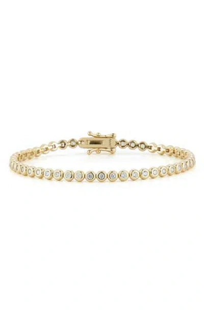 Glaze Jewelry Bezel Cubic Zirconia Tennis Bracelet In Gold