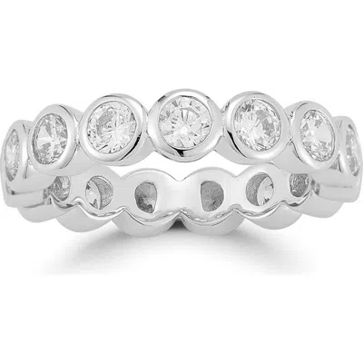 Glaze Jewelry Bezel Cz Band Ring In Silver