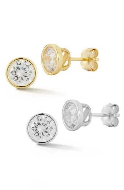 Glaze Jewelry Bezel Stud Earrings Set