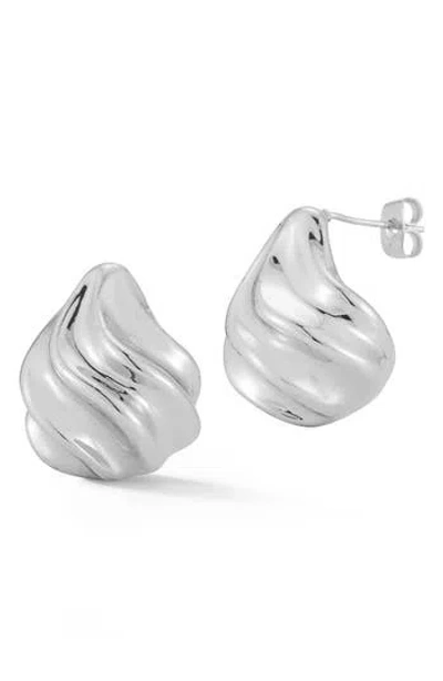 Glaze Jewelry Bold Abstract Stud Earrings In Silver