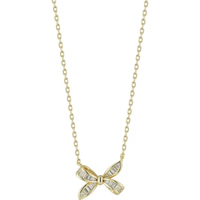 Glaze Jewelry Bow Pendant Necklace In Gold