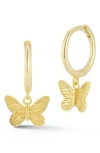 Glaze Jewelry Sterling Silver Butterfly Huggie Hoop Earrings In Gold
