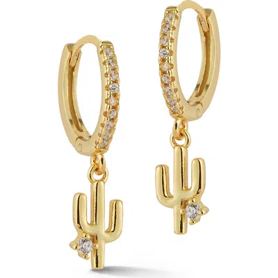 GLAZE JEWELRY GLAZE JEWELRY CACTUS DROP HUGGIE HOOP EARRINGS
