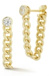 Glaze Jewelry 14k Over Silver Cz Chain Drop Earrings In Gold