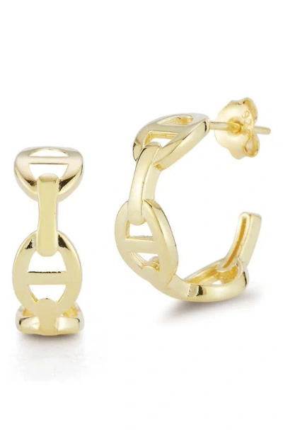 Glaze Jewelry Chain Link Hoop Earrings In Gold