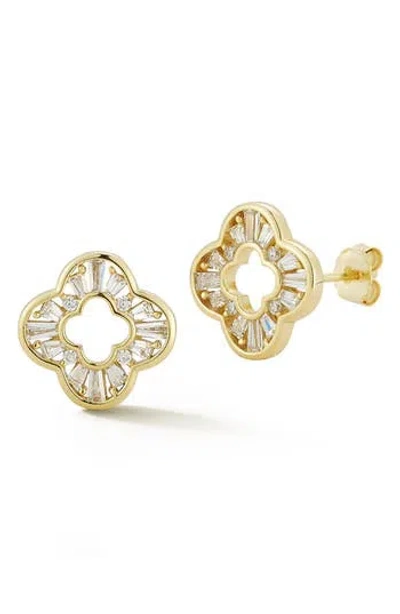 Glaze Jewelry Clover Stud Earrings In Gold