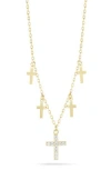 Glaze Jewelry Cross Charm Necklace In Gold