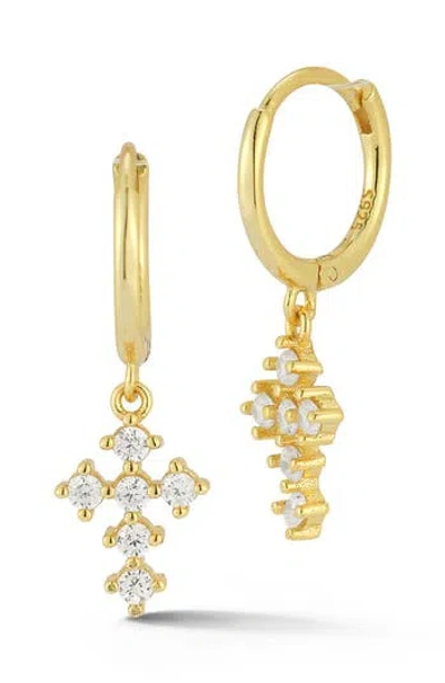 Glaze Jewelry Cross Huggie Hoop Earrings In Gold