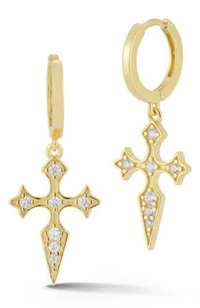 Glaze Jewelry Cross Huggie Hoop Earrings In Gold