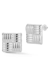 Glaze Jewelry Crosshatch Stud Earrings In Metallic
