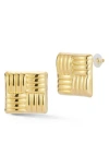 Glaze Jewelry Crosshatch Stud Earrings In Gold