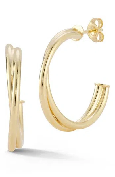 Glaze Jewelry Crossover Hoop Earrings In Gold