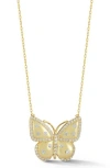 Glaze Jewelry Crystal Butterfly Pendant Necklace In Gold
