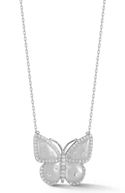 Glaze Jewelry Crystal Butterfly Pendant Necklace In Metallic