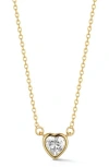 Glaze Jewelry Plated Cz Heart Pendant Necklace In Gold