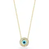 Glaze Jewelry Cubic Zirconia & Mother-of-pearl Evil Eye Pendant Necklace In Gold