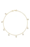 Glaze Jewelry Cubic Zirconia Anklet In Gold