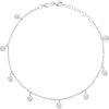 Glaze Jewelry Cubic Zirconia Sterling Silver Charm Anklet In Metallic