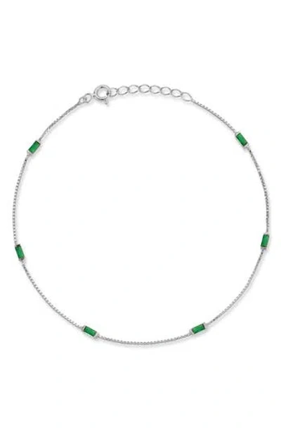 Glaze Jewelry Cubic Zirconia Baguette Anklet In Multi