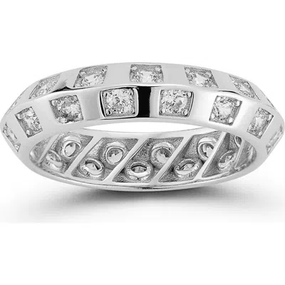 Glaze Jewelry Cubic Zirconia Band Ring In Silver
