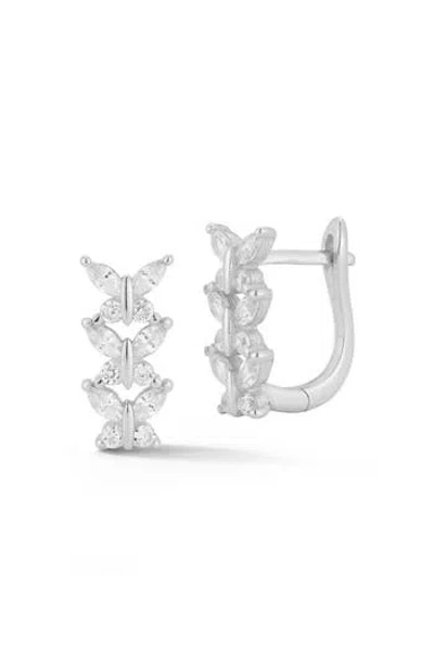 GLAZE JEWELRY GLAZE JEWELRY CUBIC ZIRCONIA BUTTERFLY HUGGIE HOOP EARRINGS