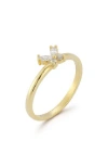 Glaze Jewelry 14k Over Silver Diamond Cz Butterfly Ring In Gold