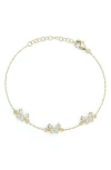 Glaze Jewelry Cubic Zirconia Butterfly Station Chain Bracelet In Gold