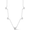 Glaze Jewelry Cubic Zirconia Butterfly Station Necklace In White