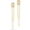 Glaze Jewelry Cubic Zirconia Chain Drop Earrings In Gold