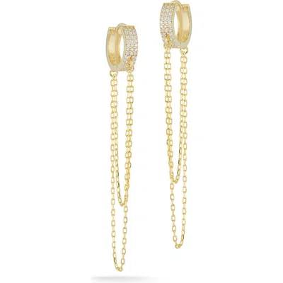 Glaze Jewelry Cubic Zirconia Chain Drop Earrings In Gold