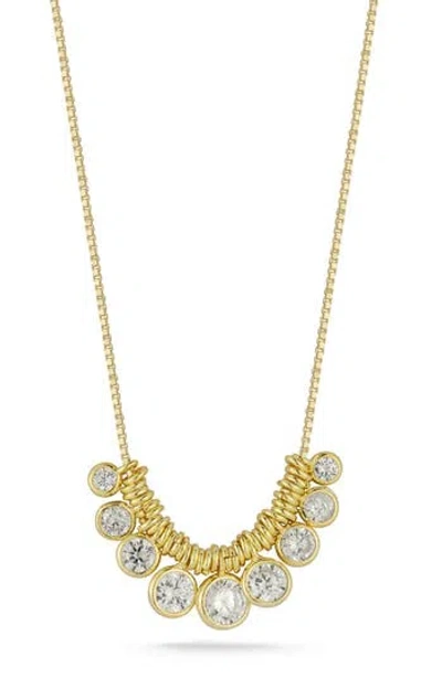 Glaze Jewelry Cubic Zirconia Charm Frontal Necklace In Gold