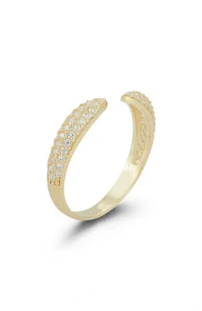 Glaze Jewelry Cubic Zirconia Claw Split Shank Ring In Gold