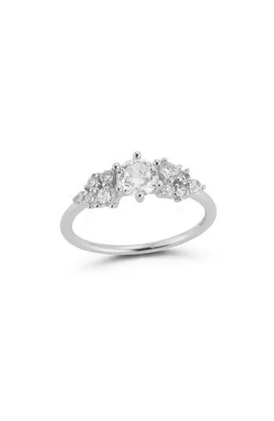 Glaze Jewelry Cubic Zirconia Cluster Ring In White