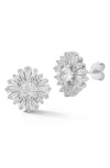 Glaze Jewelry Cubic Zirconia Cluster Stud Earrings In Silver